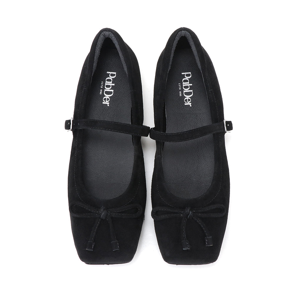 Genuine Suede Leather Square Toe 1.5in Heel Mary Jane