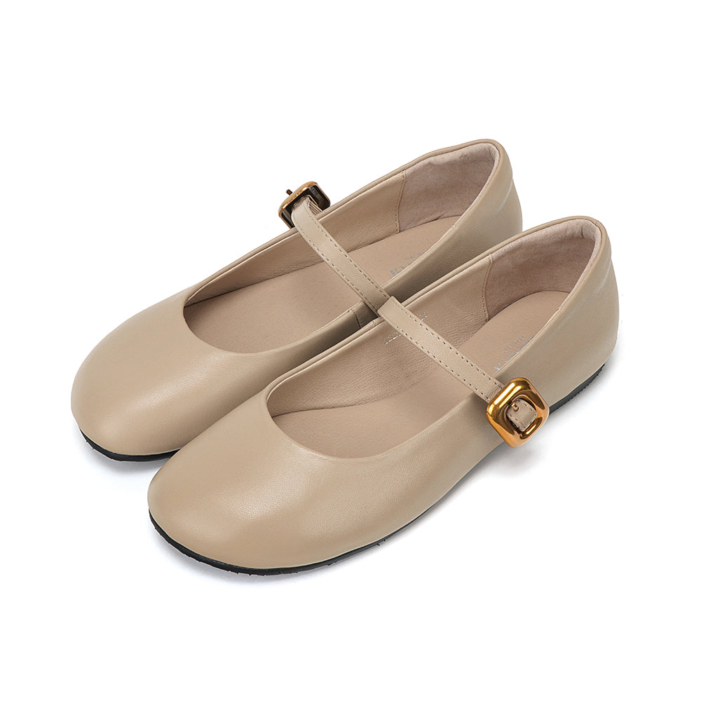 Round Toe Soft Leather Mary Jane