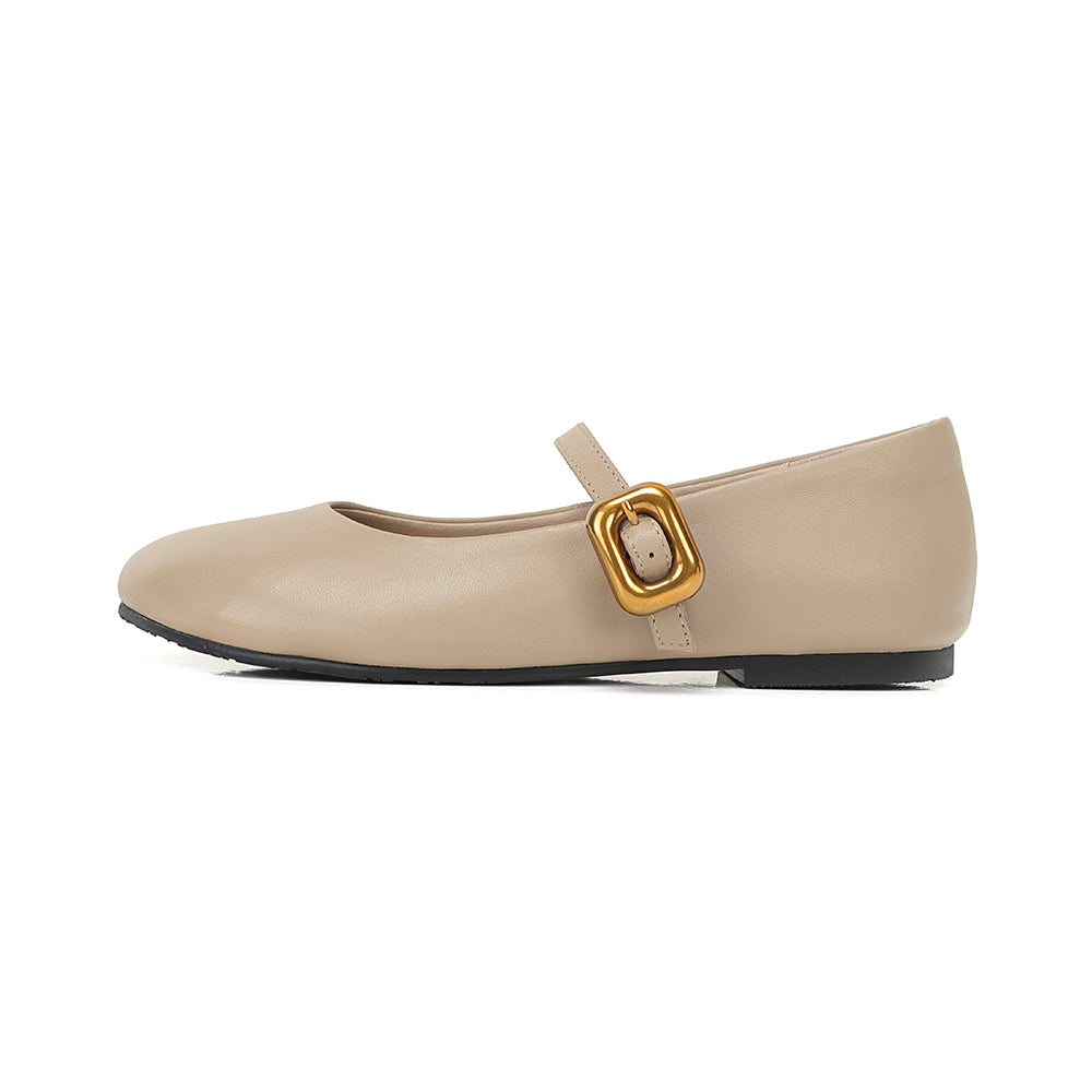Round Toe Soft Leather Mary Jane