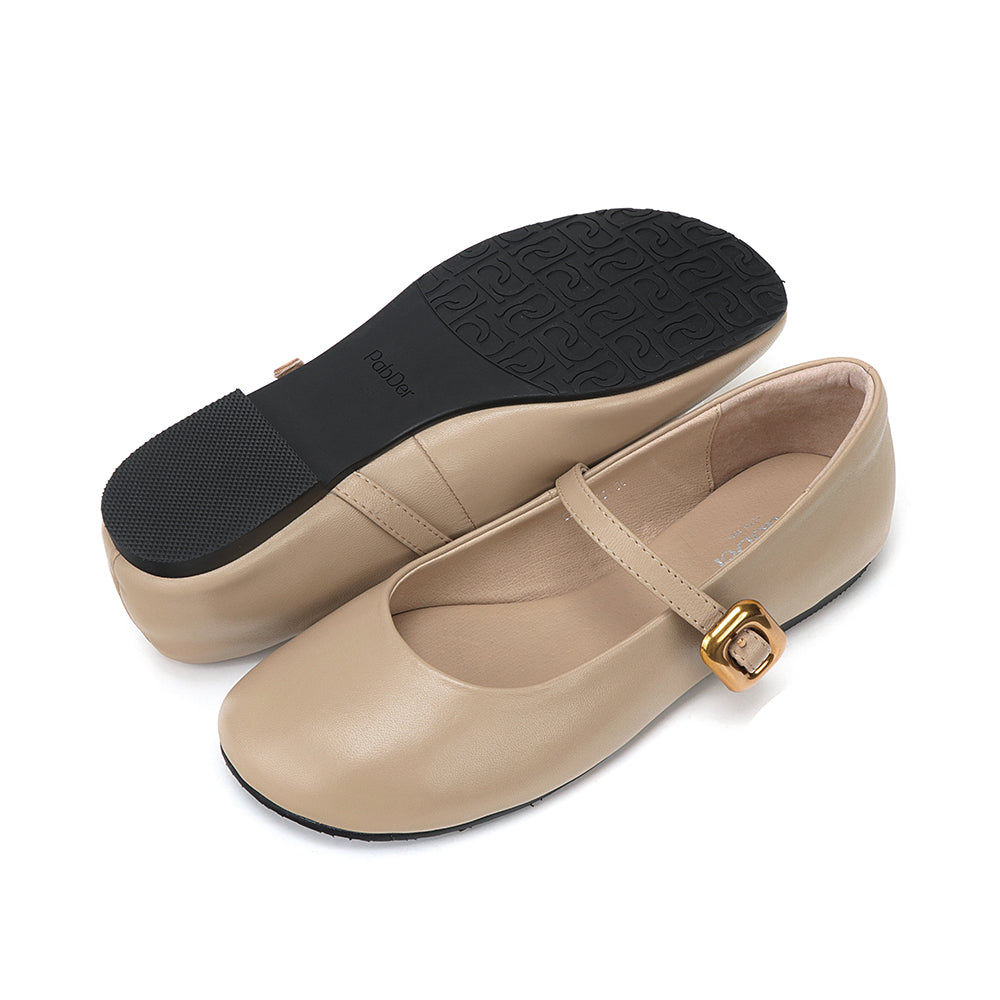 Round Toe Soft Leather Mary Jane