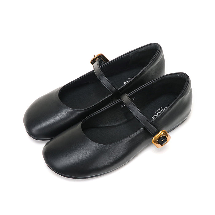 Round Toe Soft Leather Mary Jane