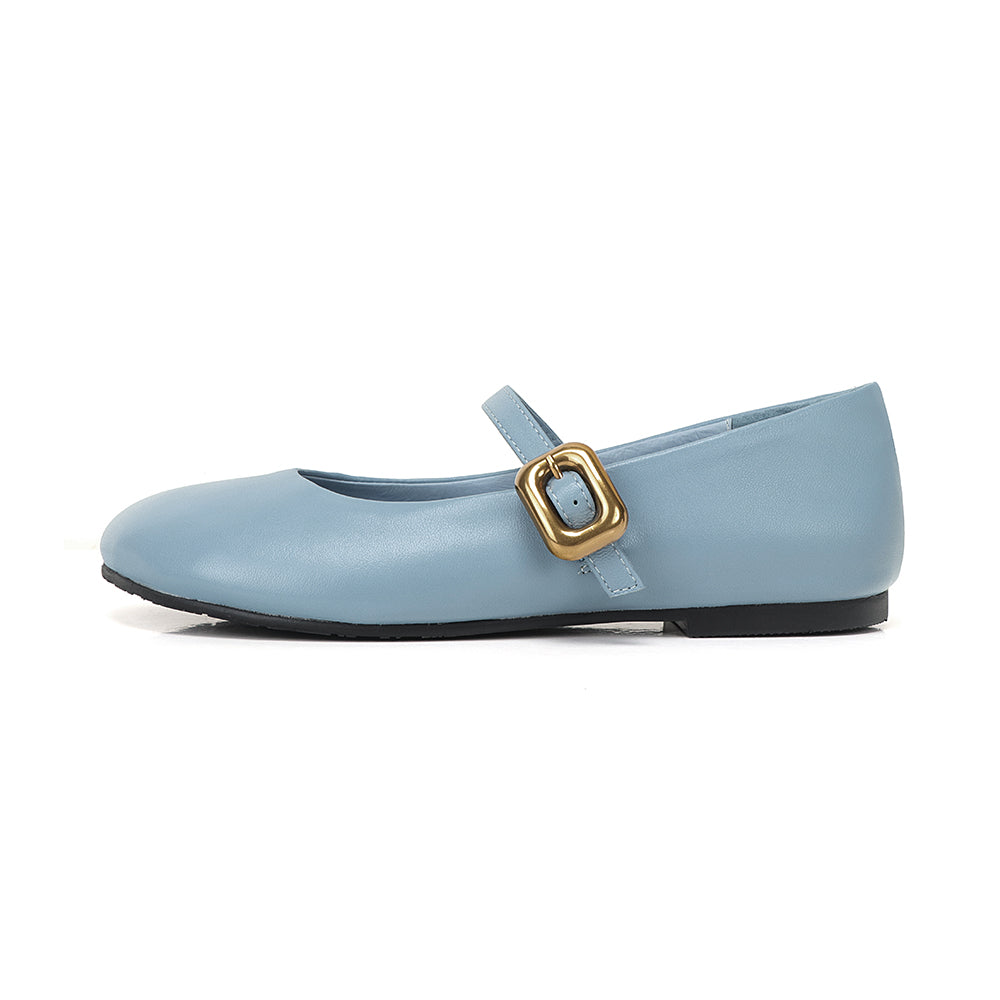 Round Toe Soft Leather Mary Jane