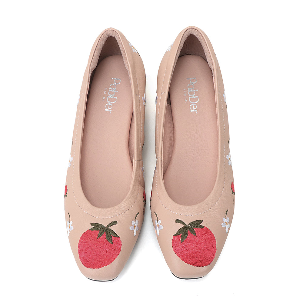 Strawberry Leather Heels CS26625