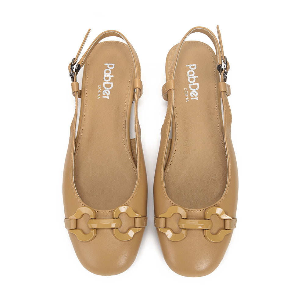 Closed Sling-Back Horsebit Flat Sandals