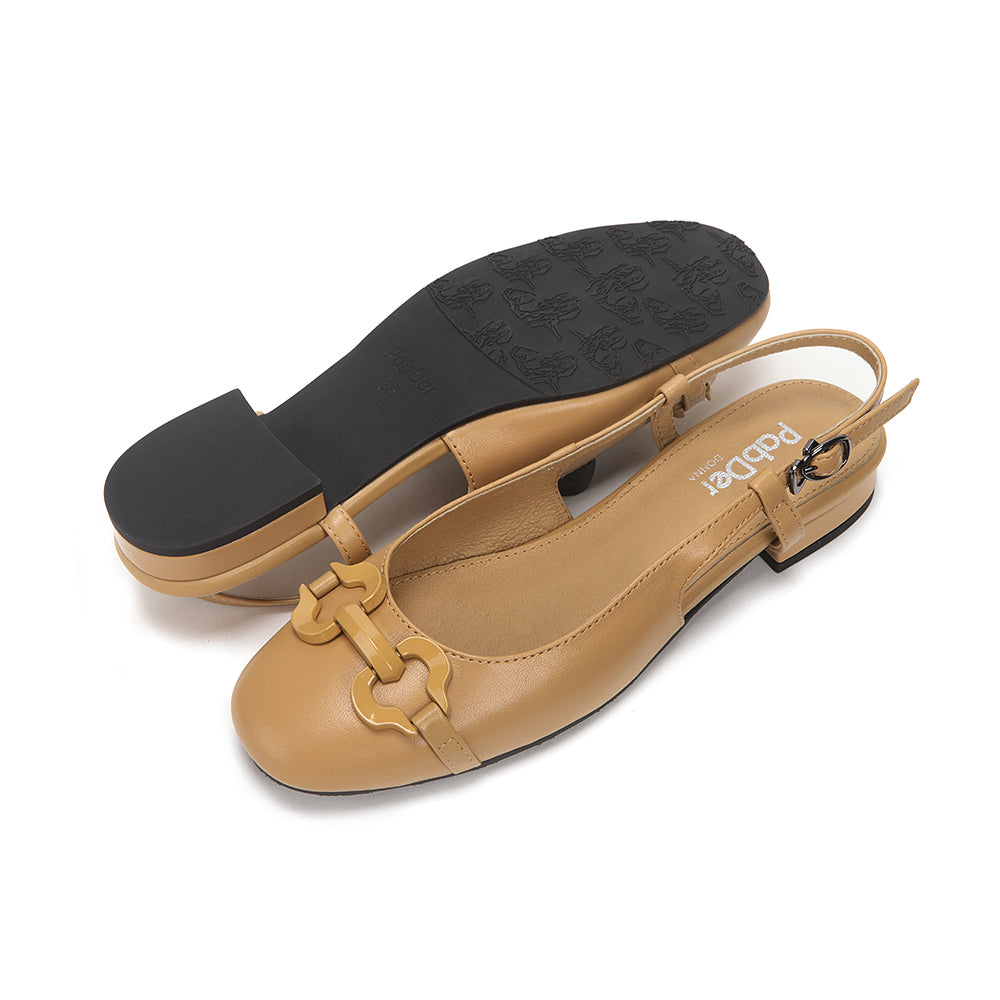 Closed Sling-Back Horsebit Flat Sandals