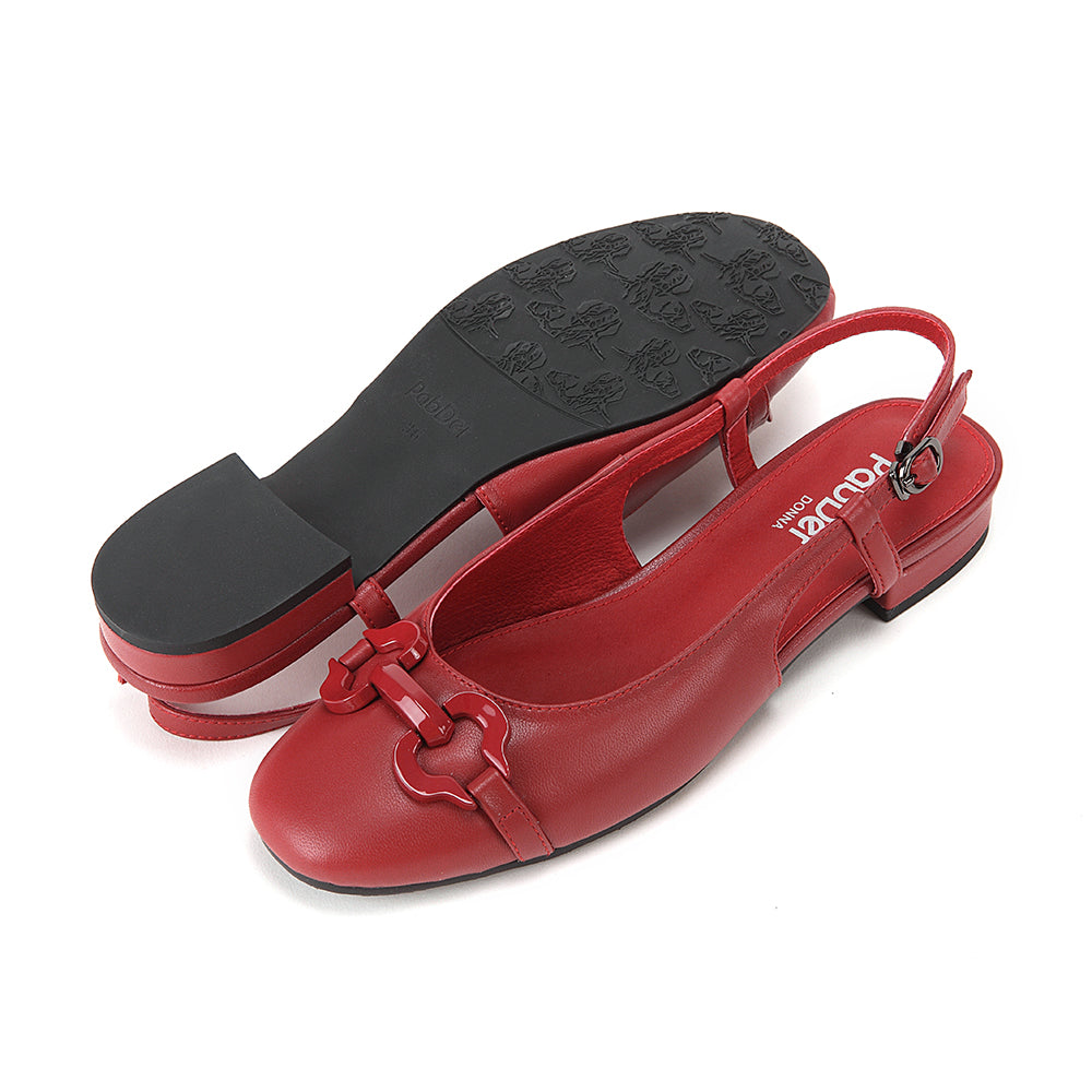 Closed Sling-Back Horsebit Flat Sandals