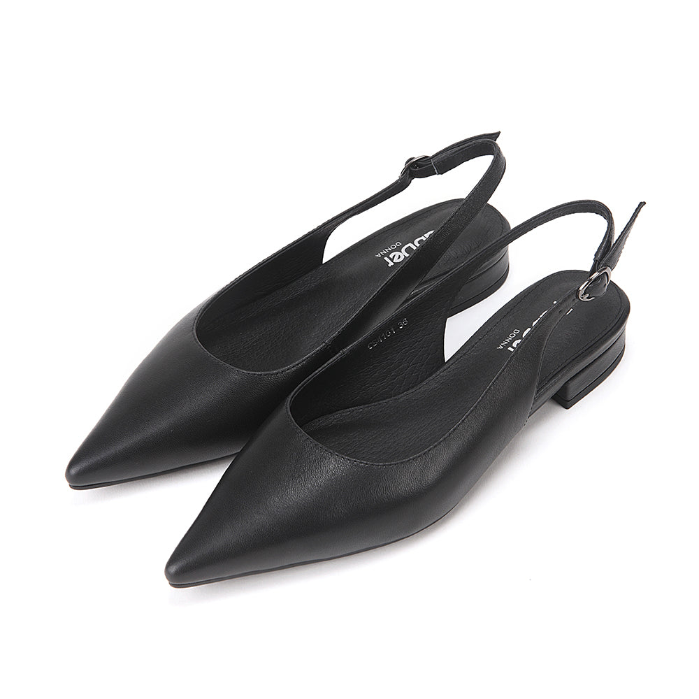 Pointed Toe Sling-Back Flats.