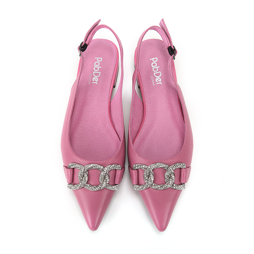Sling-Back With Metallic Chain CS4103