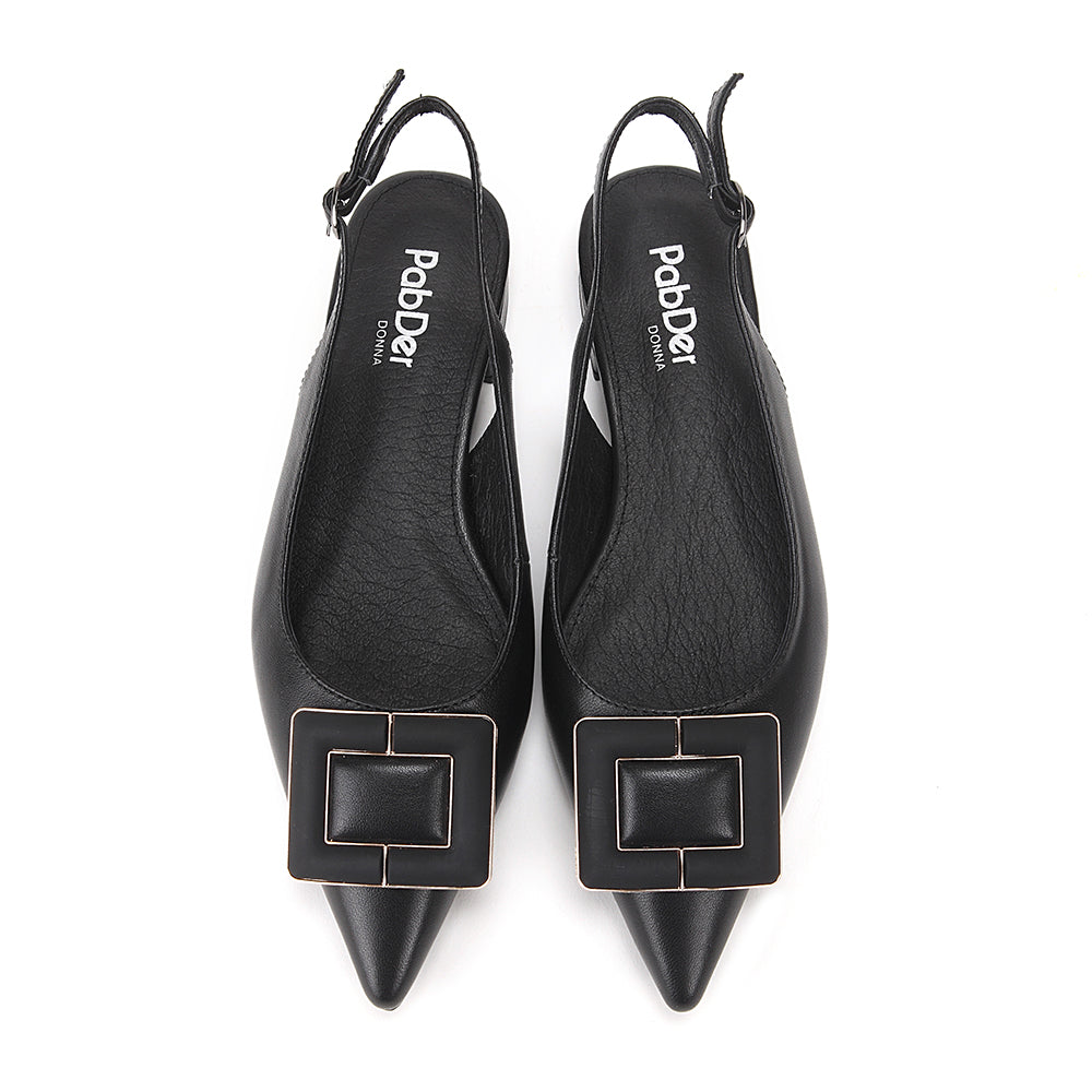 Sling-Back Sandals With Square Buckle