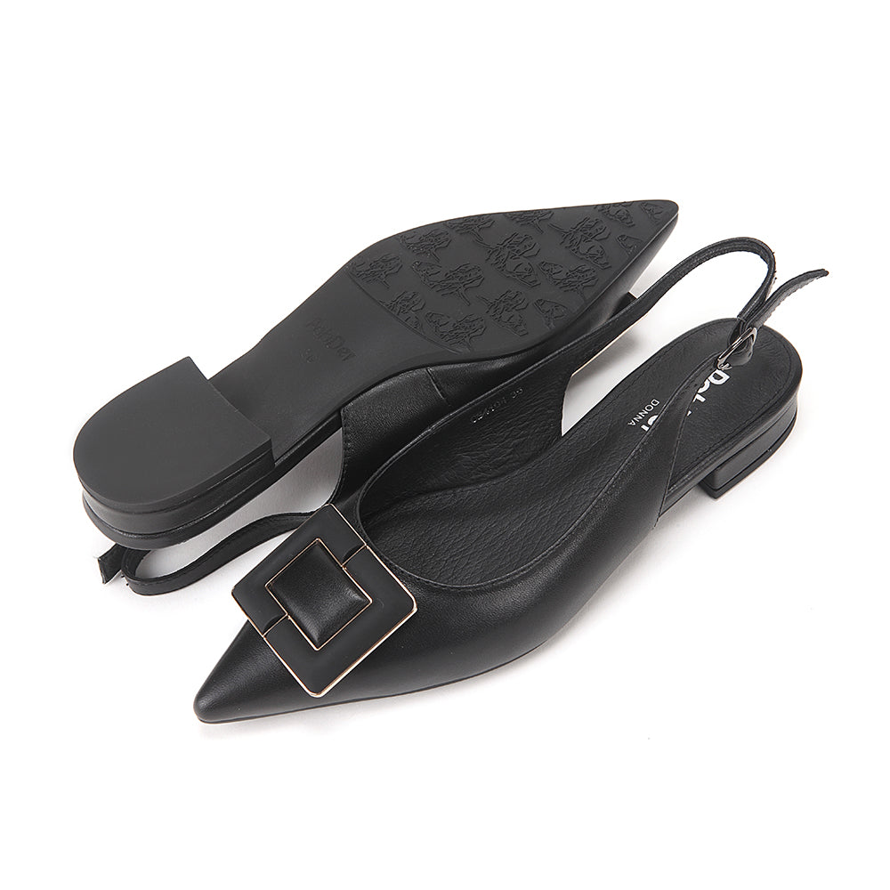 Sling-Back Sandals With Square Buckle