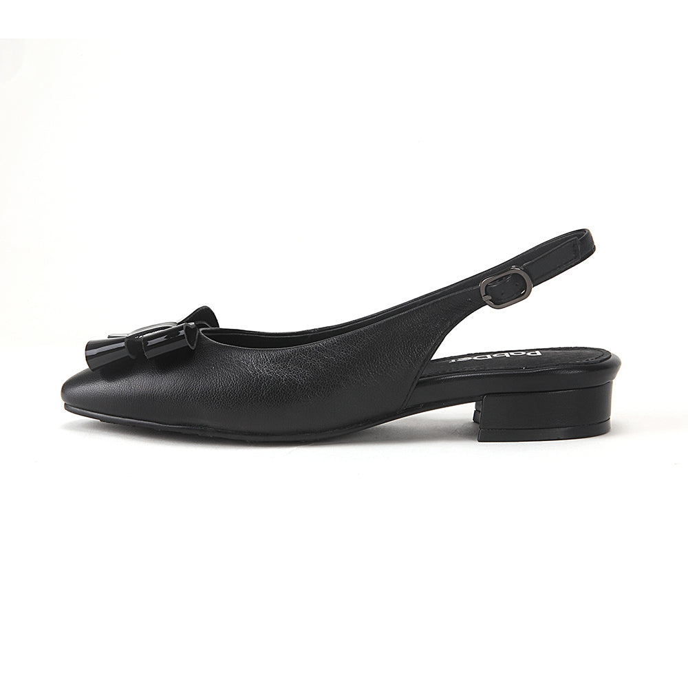 Ribbon Round Toe Sling-Back Sandals