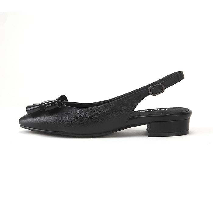 Ribbon Round Toe Sling-Back Sandals