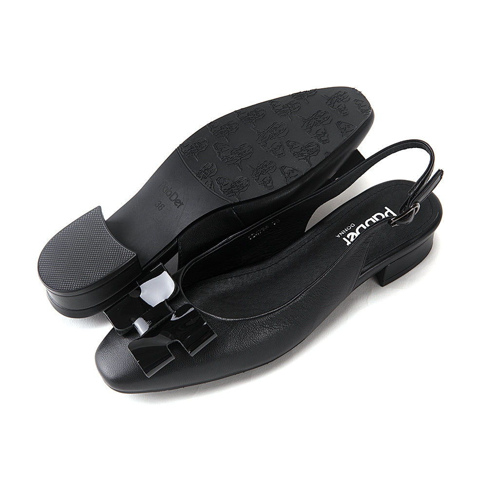 Ribbon Round Toe Sling-Back Sandals