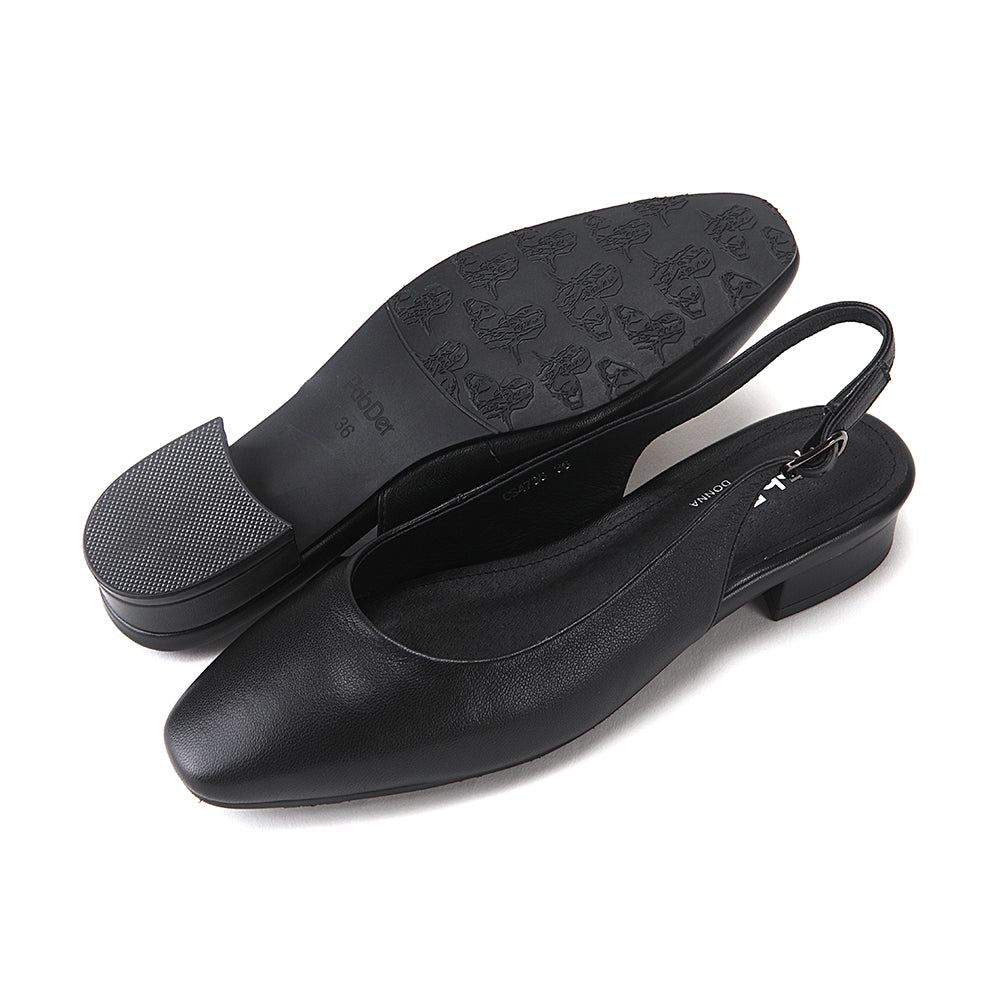 Closed Plain Round Toe Sling-Back Sandals
