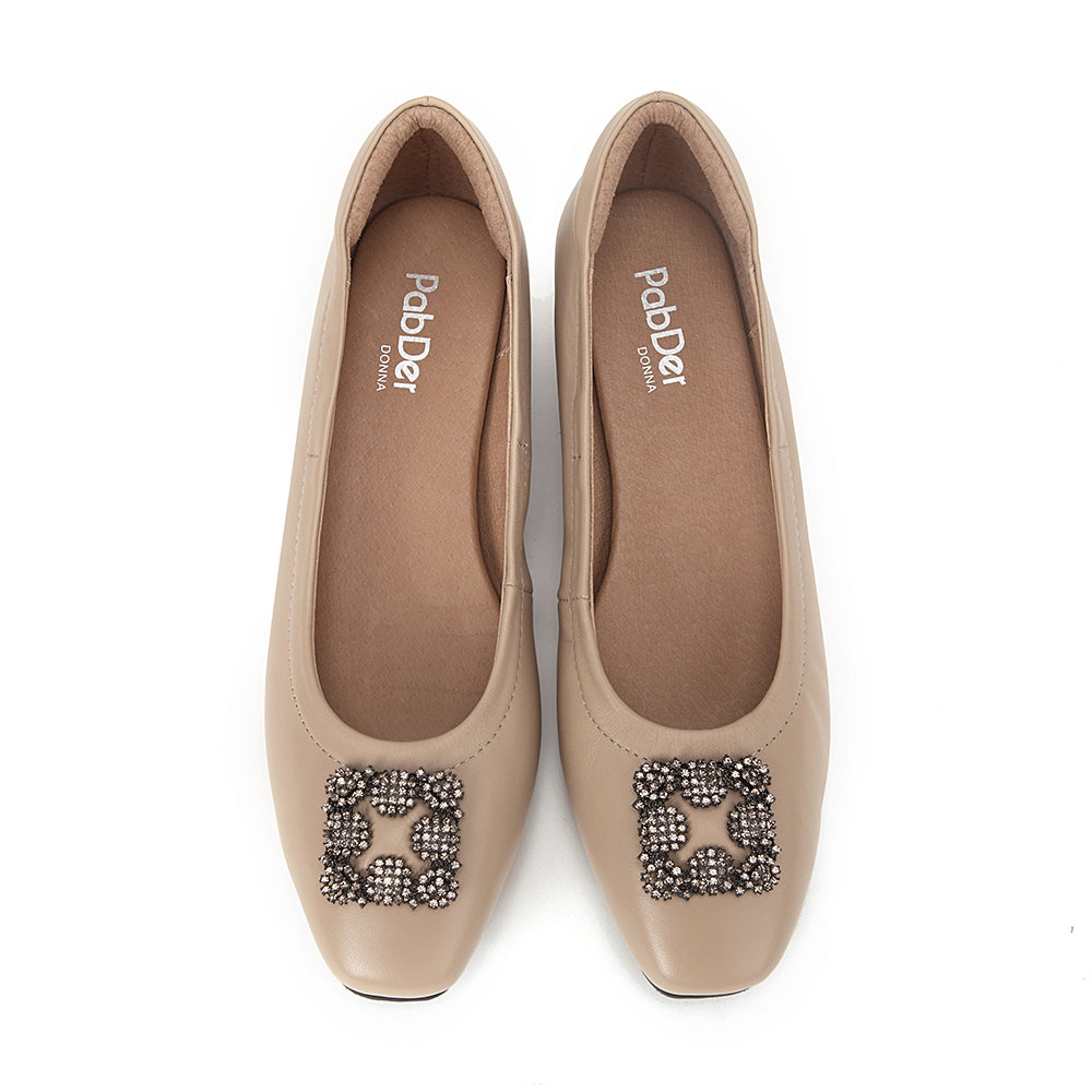 Round Toe Gem Heels