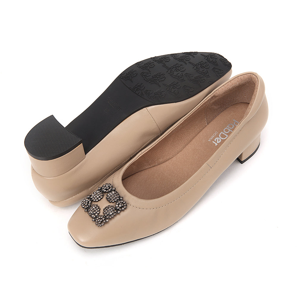 Round Toe Gem Heels