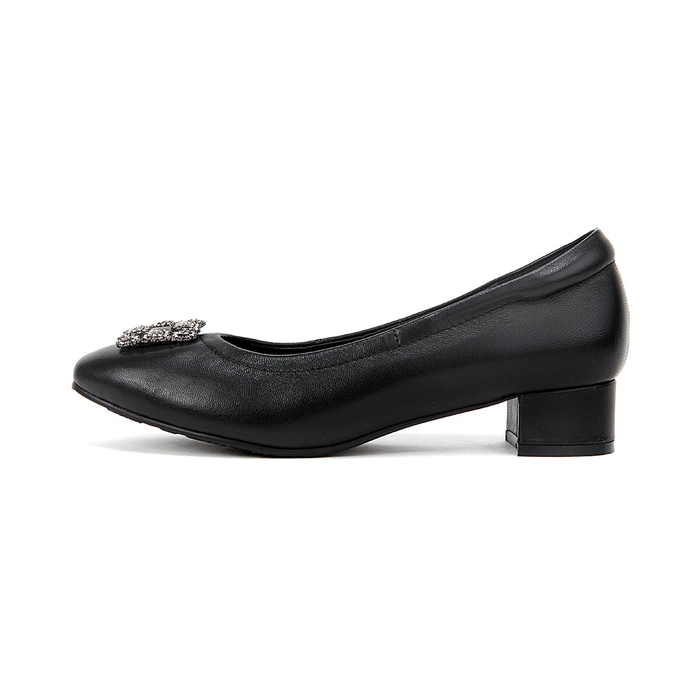 Round Toe Gem Heels