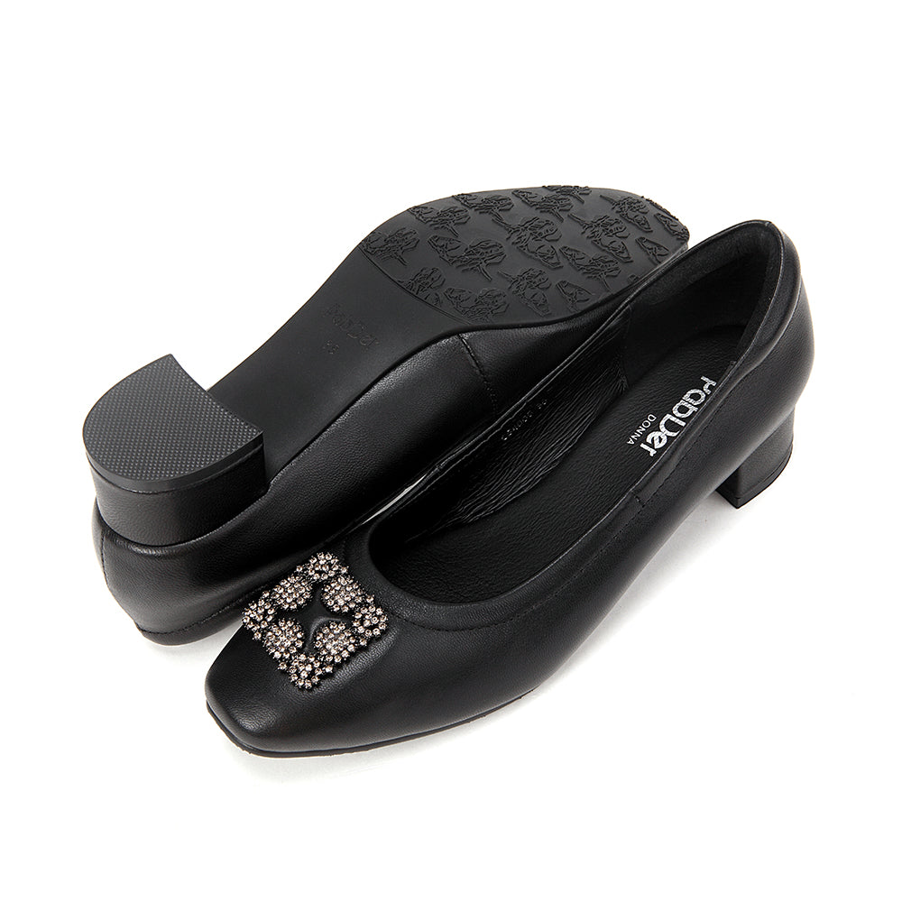 Round Toe Gem Heels