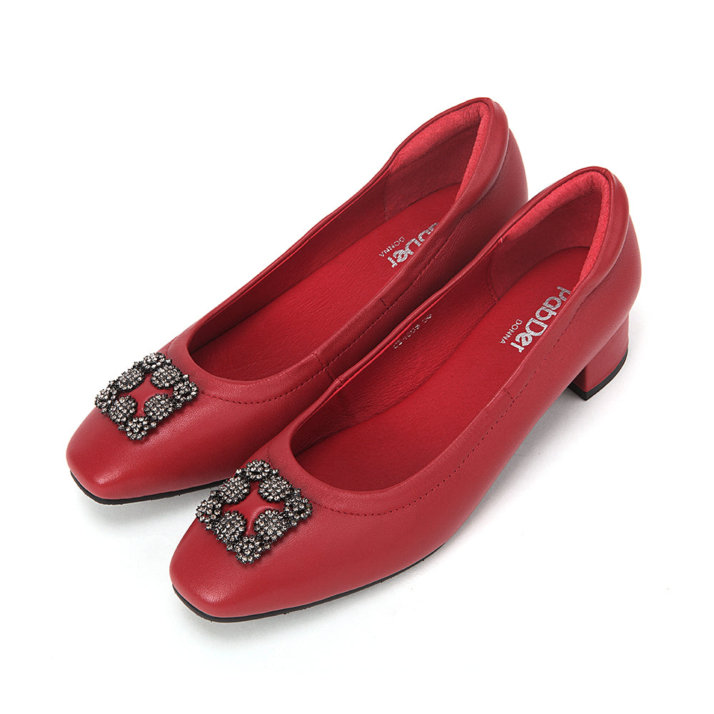 Round Toe Gem Heels