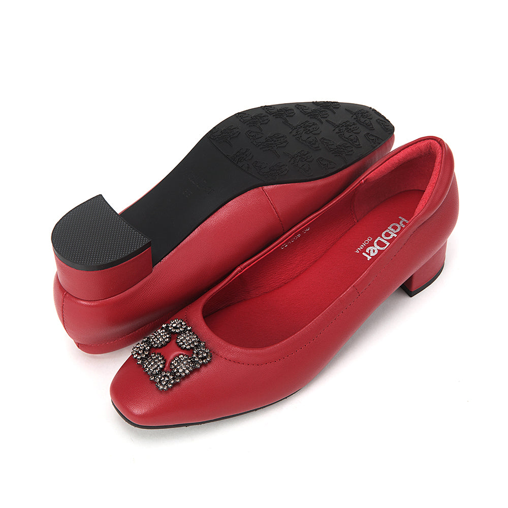 Round Toe Gem Heels