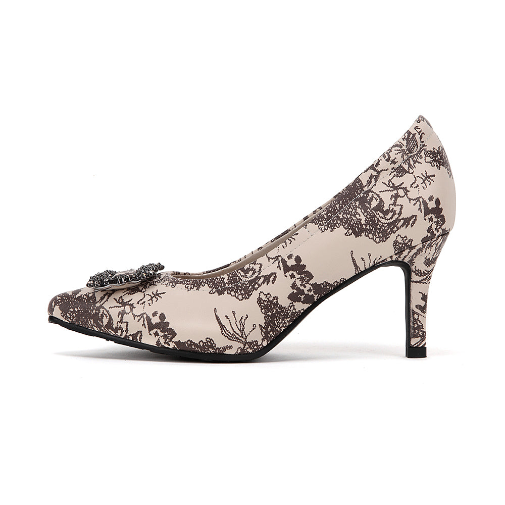 Porcelain Rhinestone High Heels