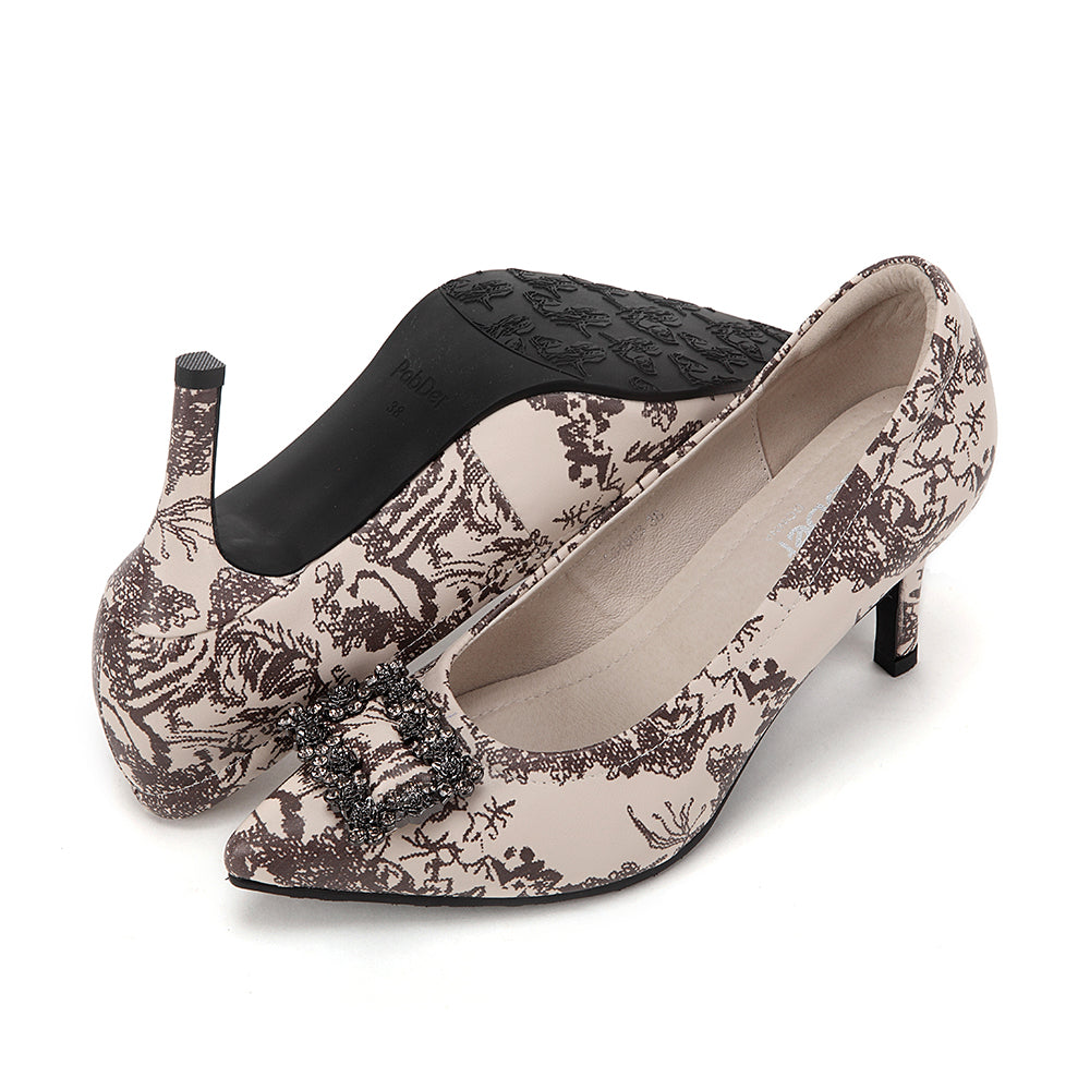Porcelain Rhinestone High Heels