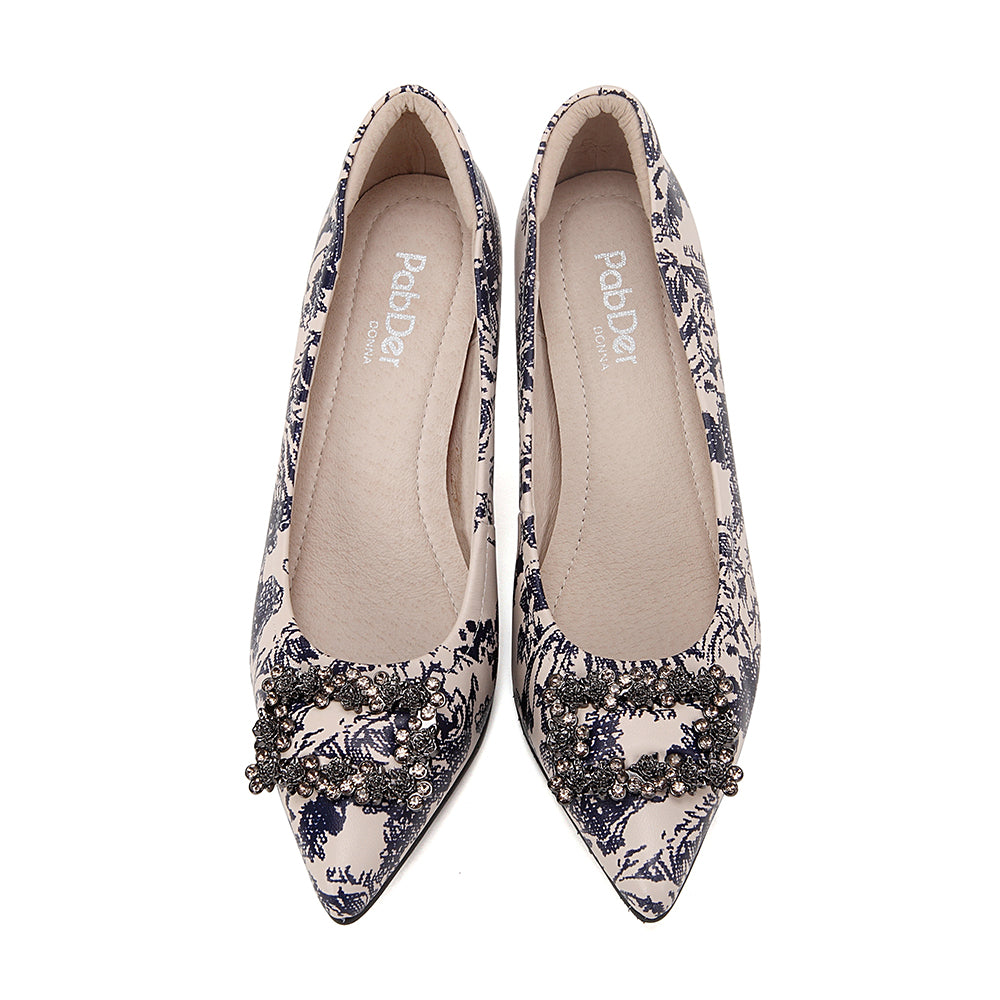 Porcelain Rhinestone High Heels