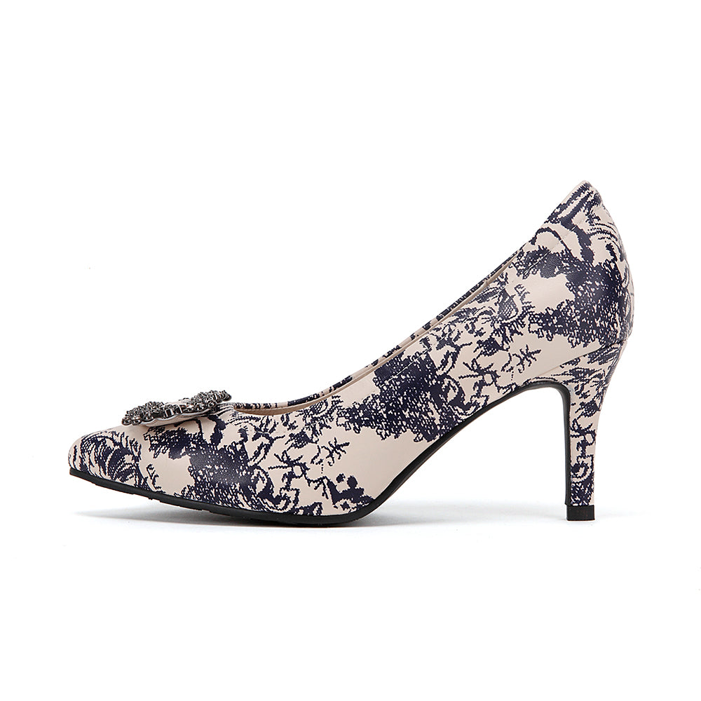 Porcelain Rhinestone High Heels
