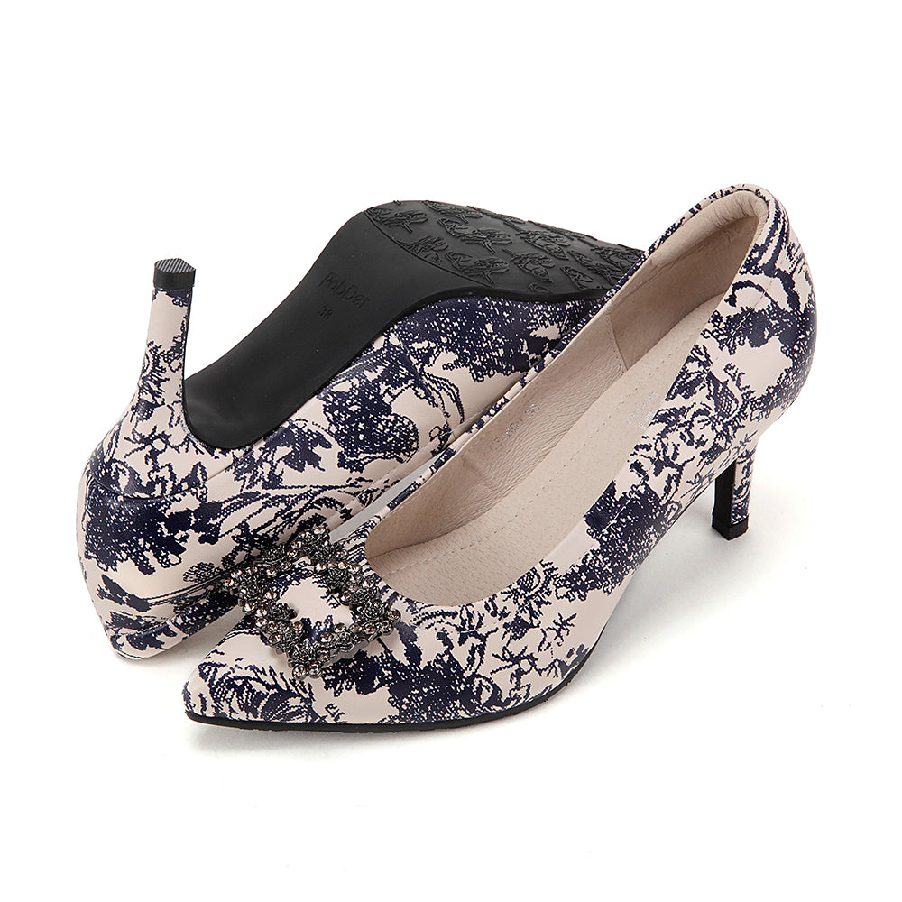 Porcelain Rhinestone High Heels
