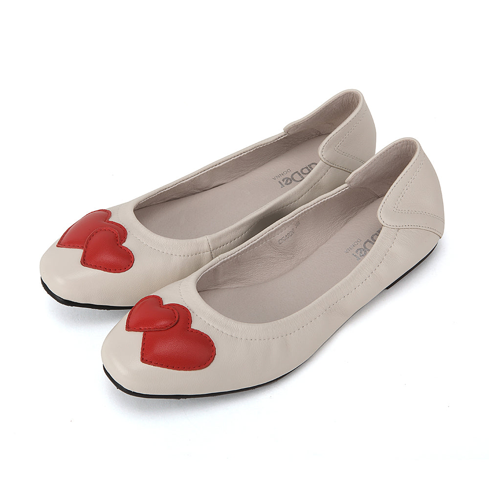 Large Hearts Ballet Flats