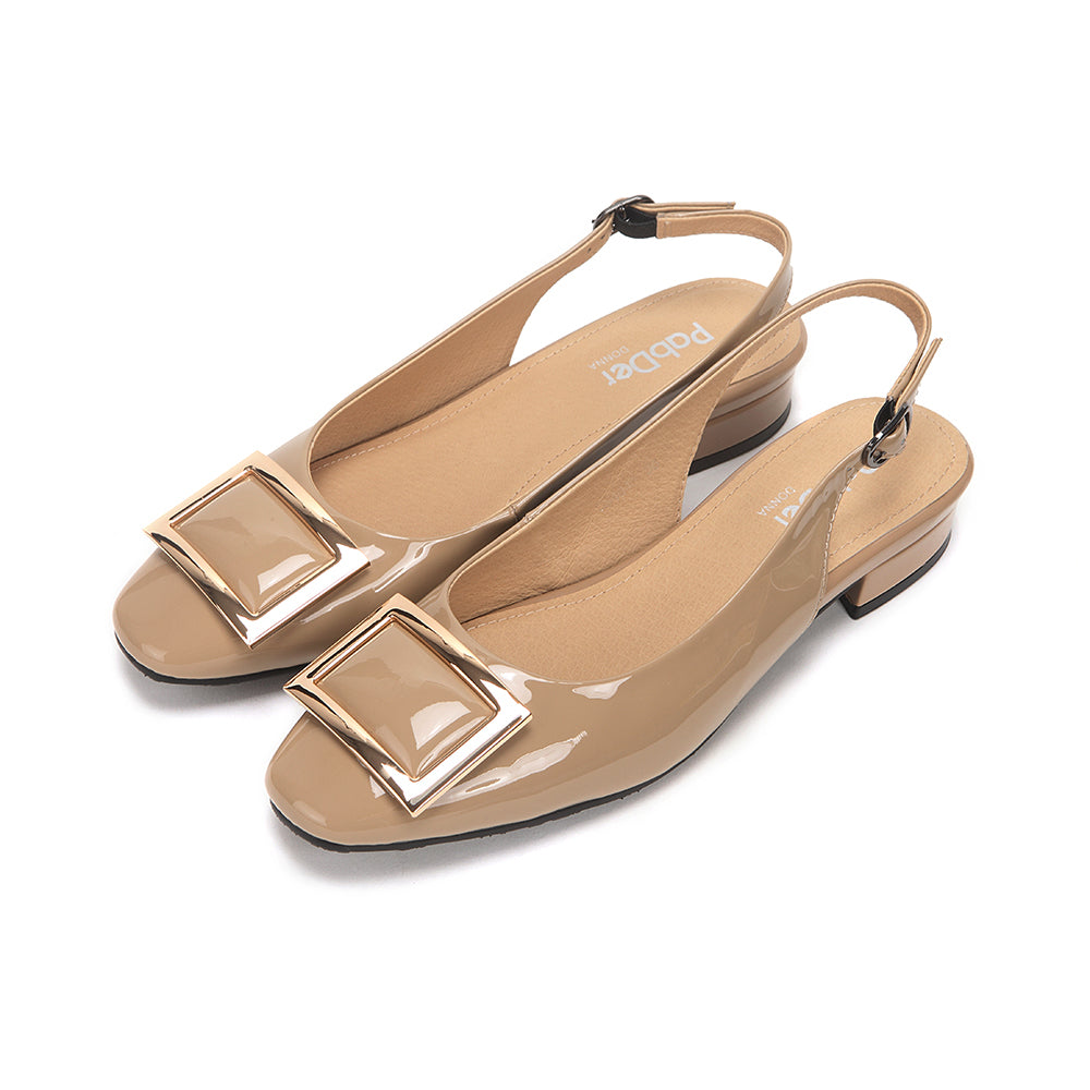 Patent Leather Sling-Back Sandals