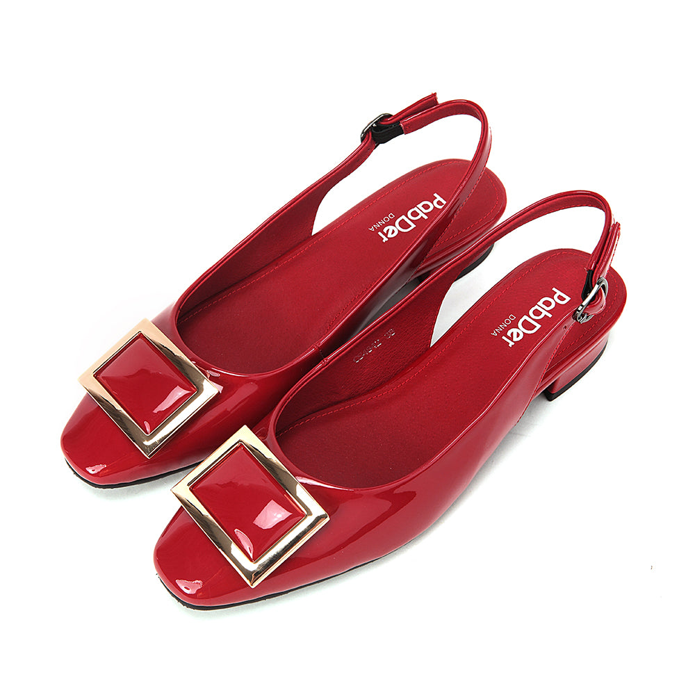 Patent Leather Sling-Back Sandals