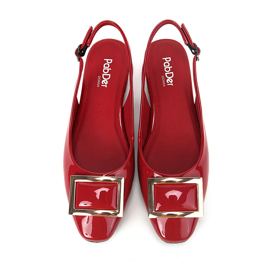 Patent Leather Sling-Back Sandals