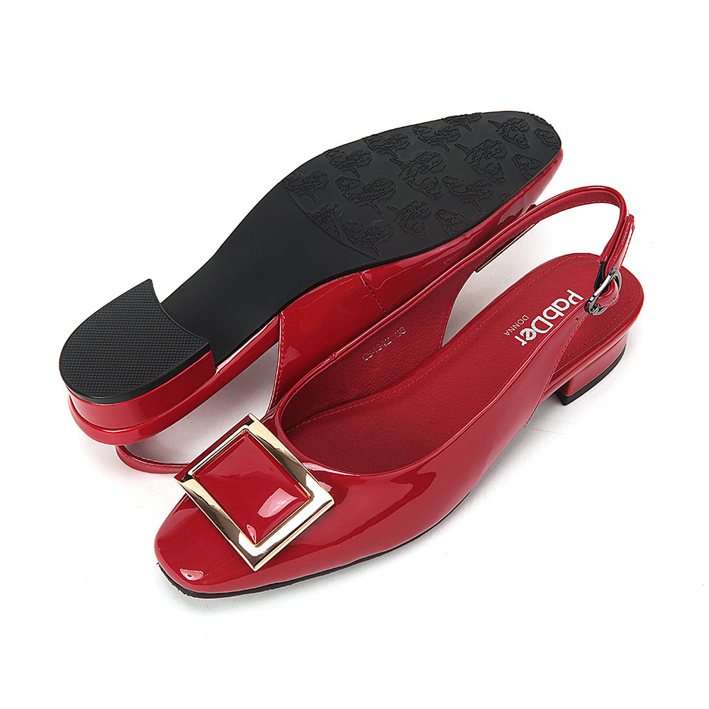 Patent Leather Sling-Back Sandals