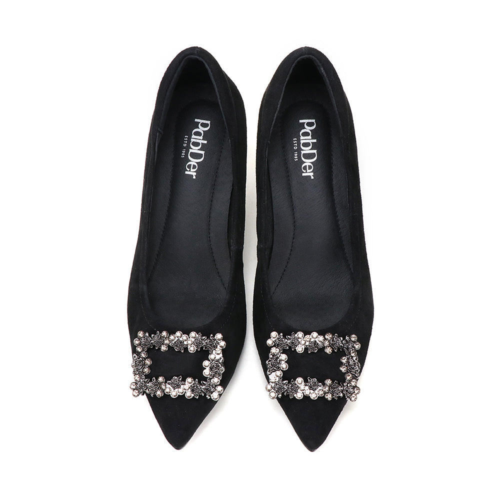 Suede Rhinestone High Heels