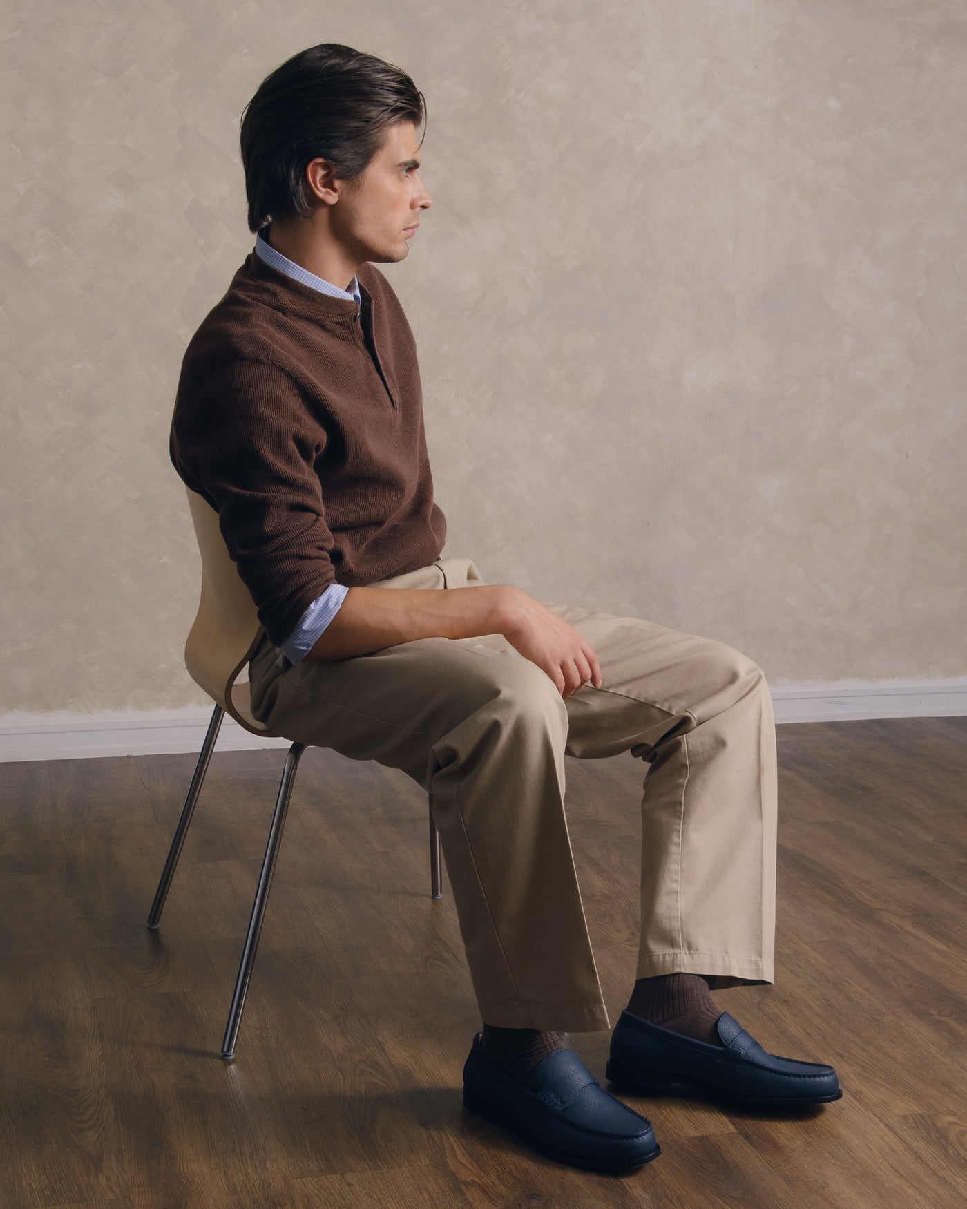 Modern Embossed Leather Loafers