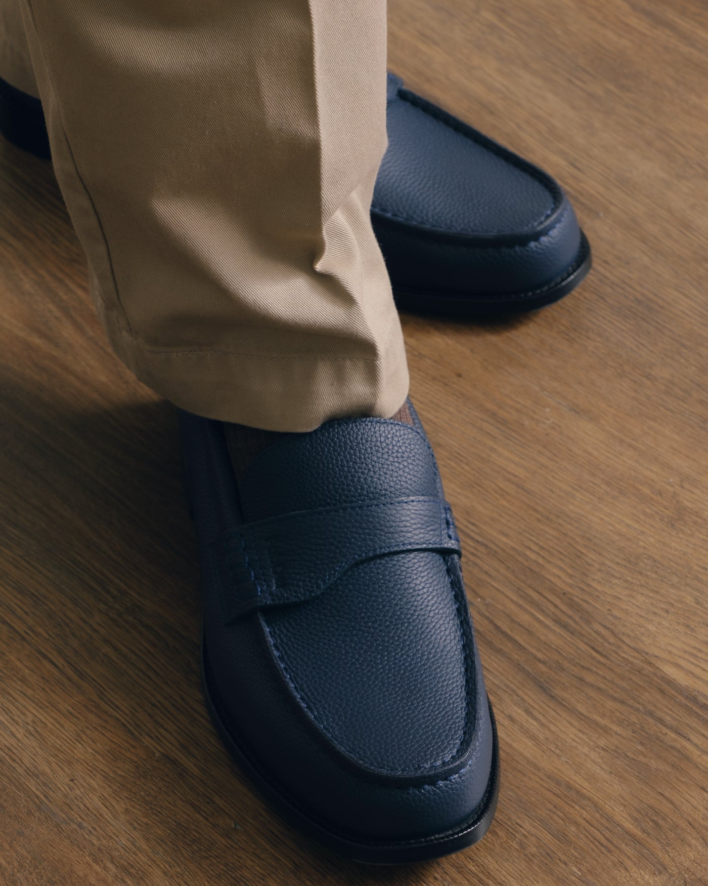 Modern Embossed Leather Loafers