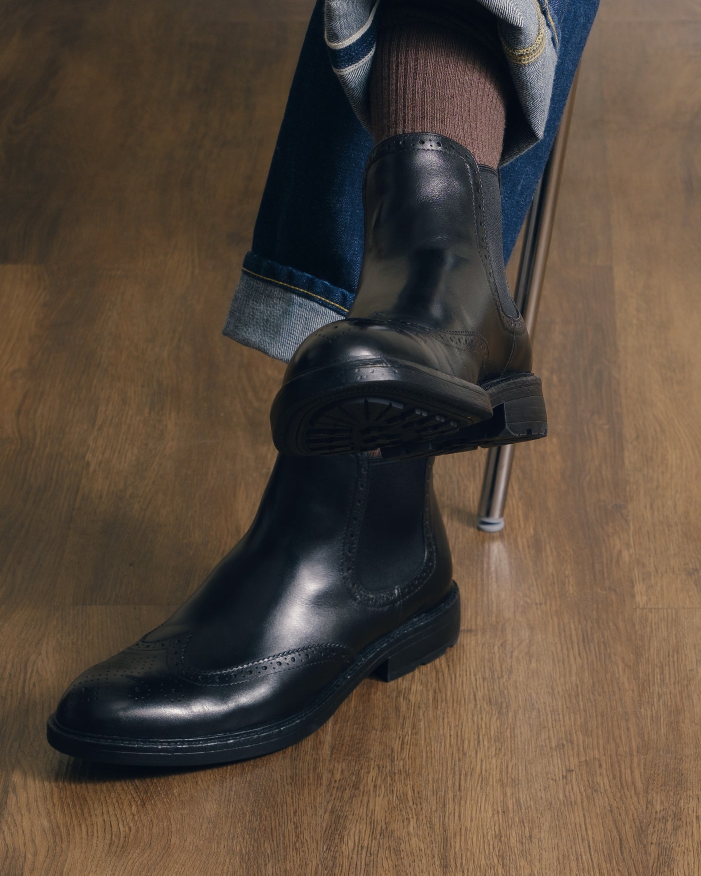 Brogued Chelsea Boots