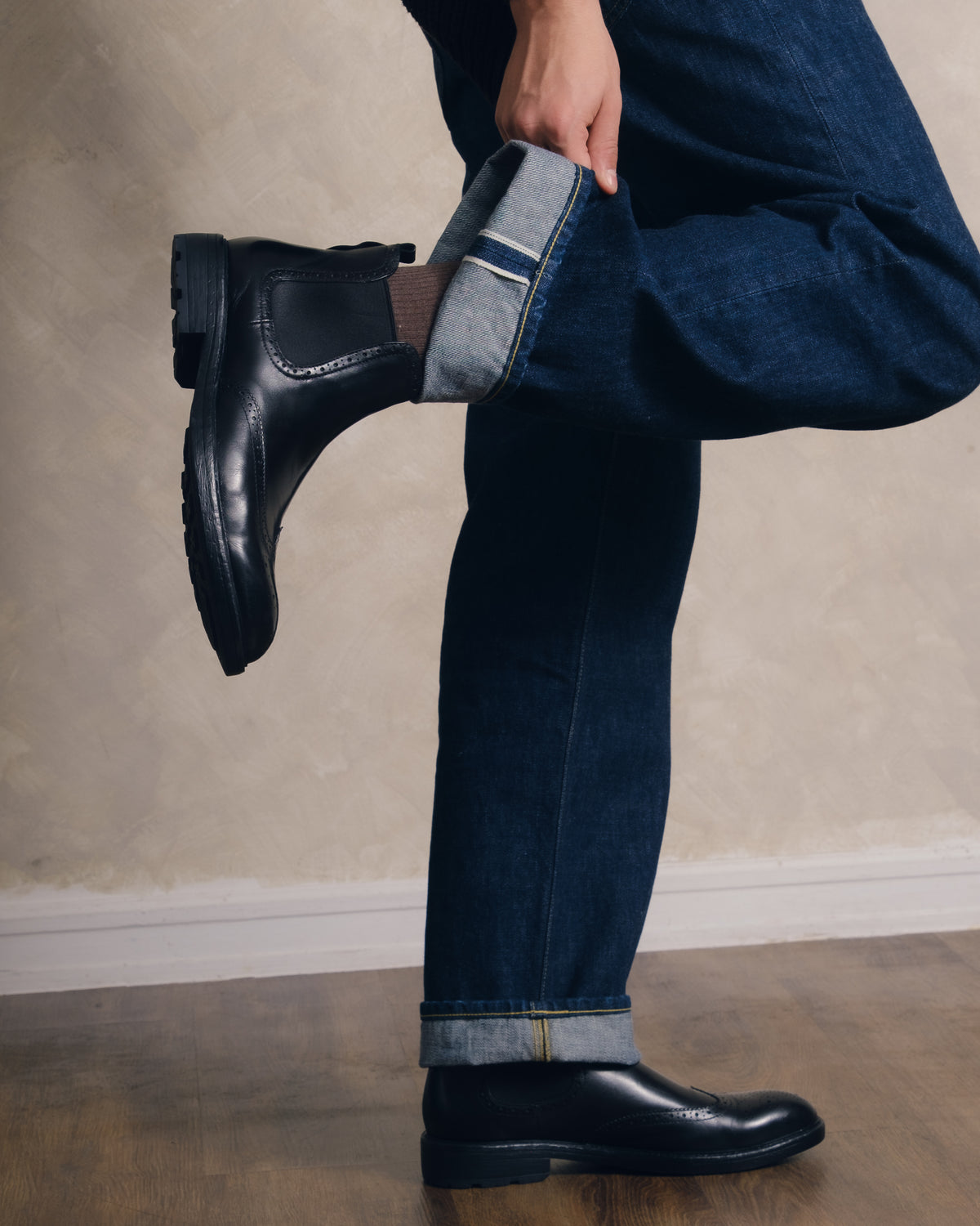 Brogued Chelsea Boots