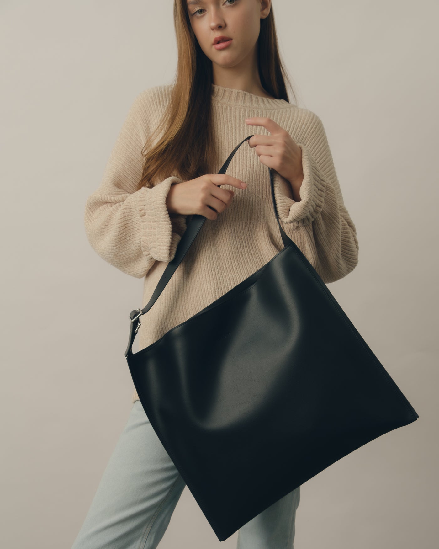 Smooth Leather Hobo