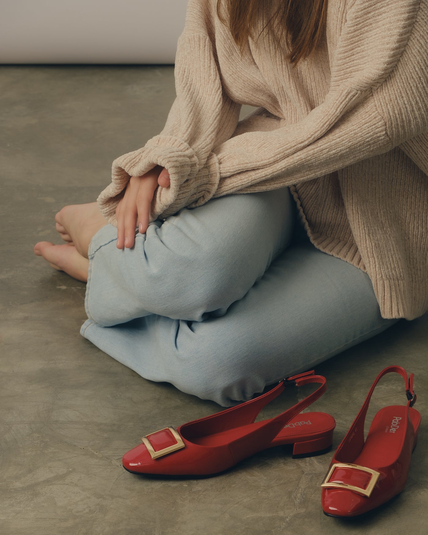 Patent Leather Sling-Back Sandals