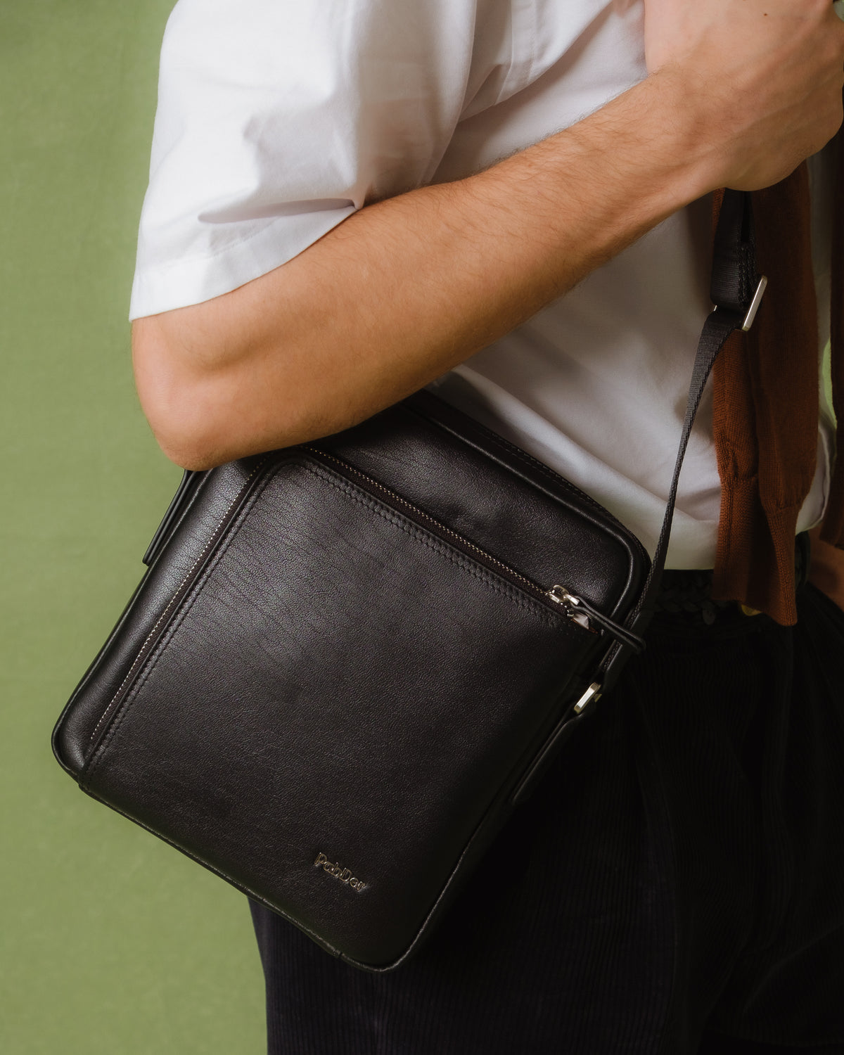 Spacious Leather Sling Bag
