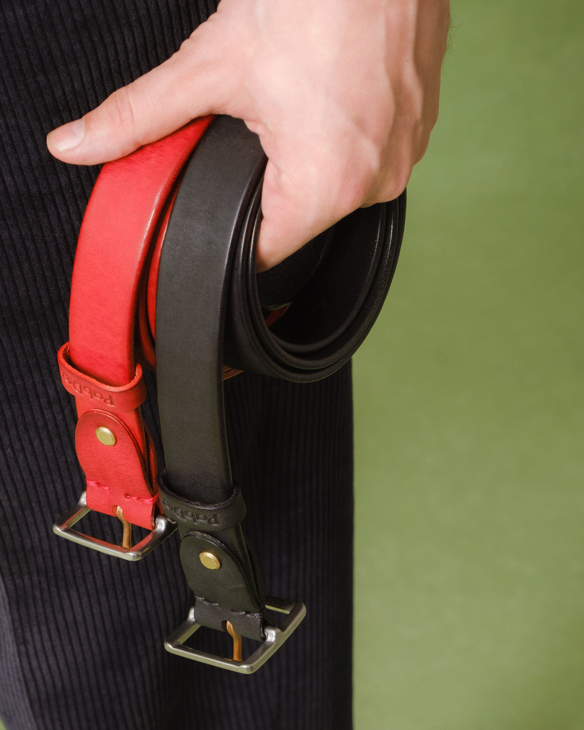 Needle Point Leather Belt