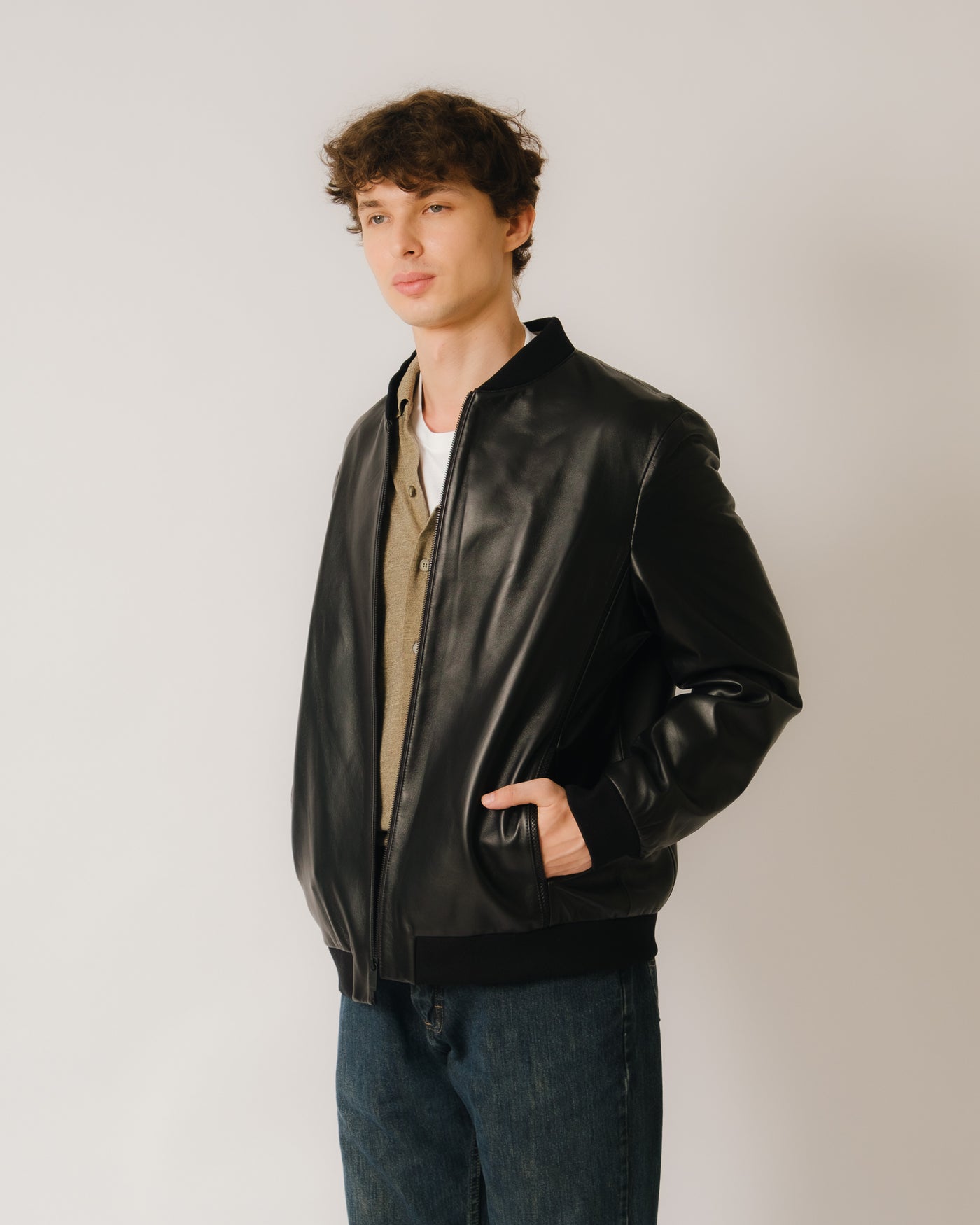 Leather Bomber Jacket