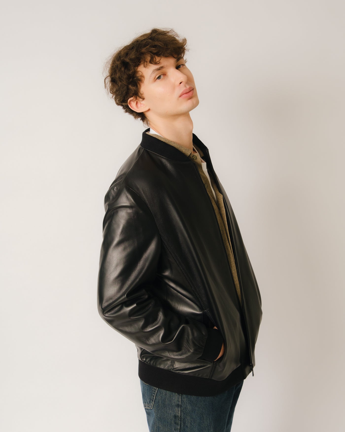 Leather Bomber Jacket