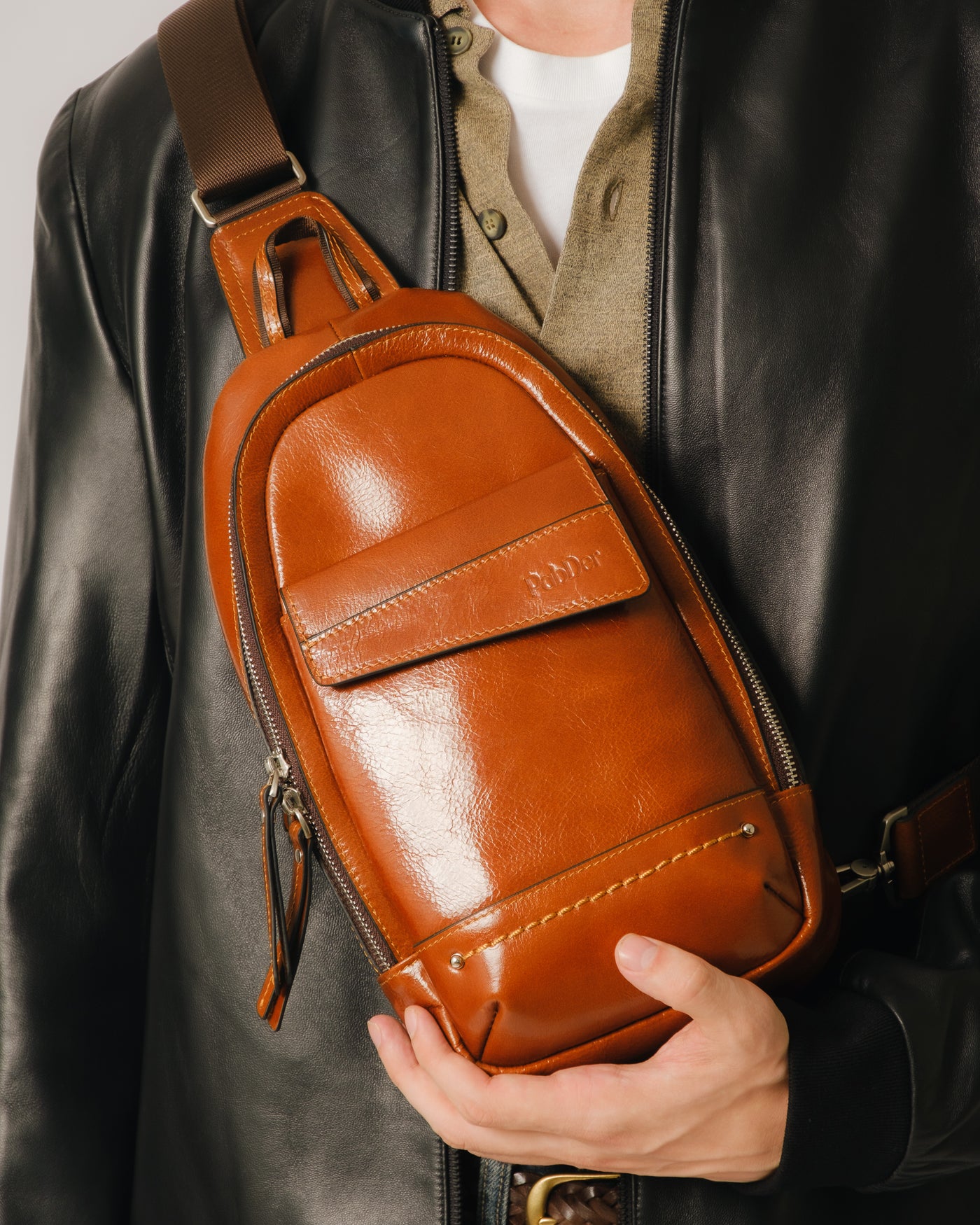 Men's Oval Crossbody Bag