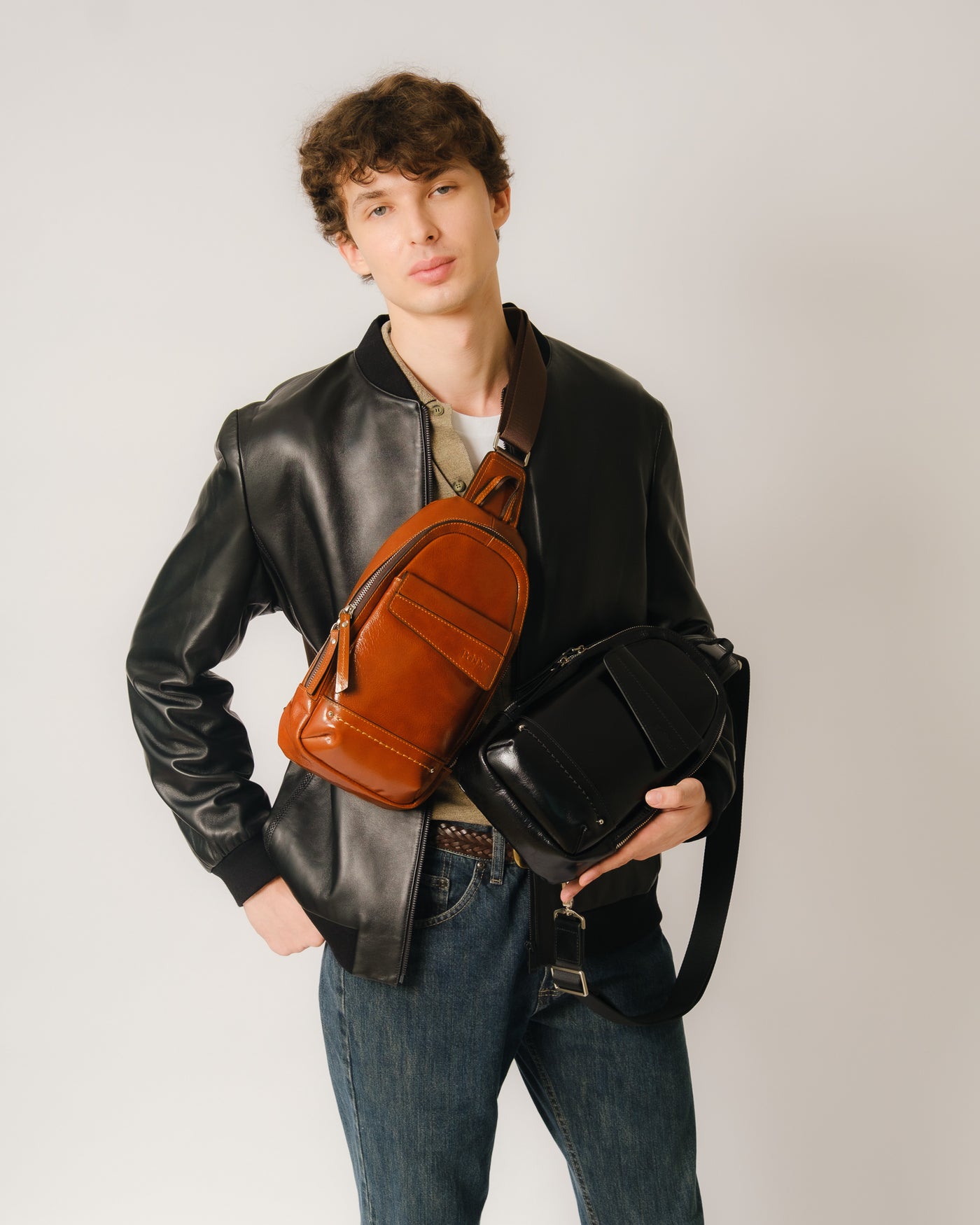 Men's Oval Crossbody Bag