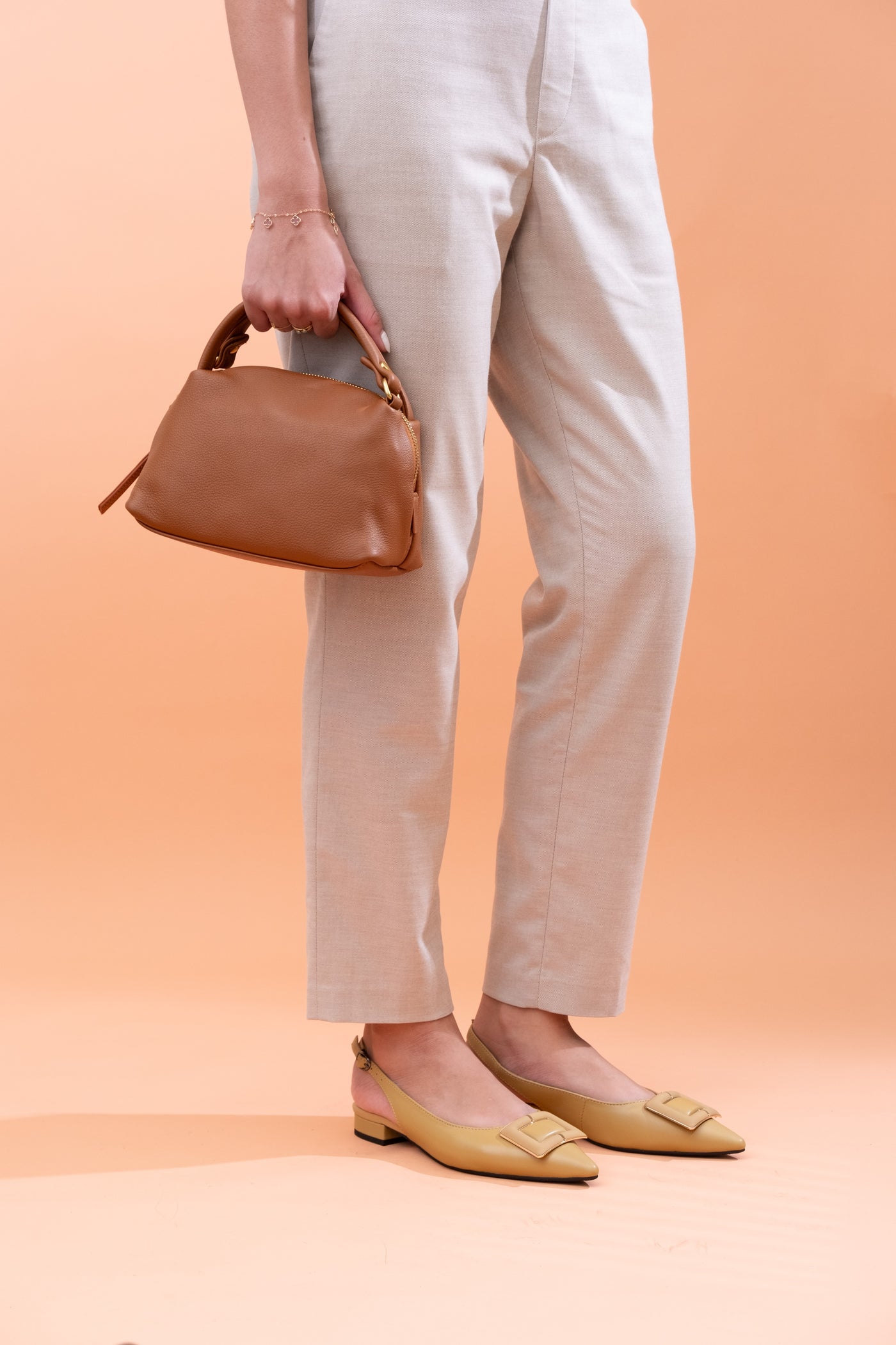 Sling-Back Sandals With Square Buckle