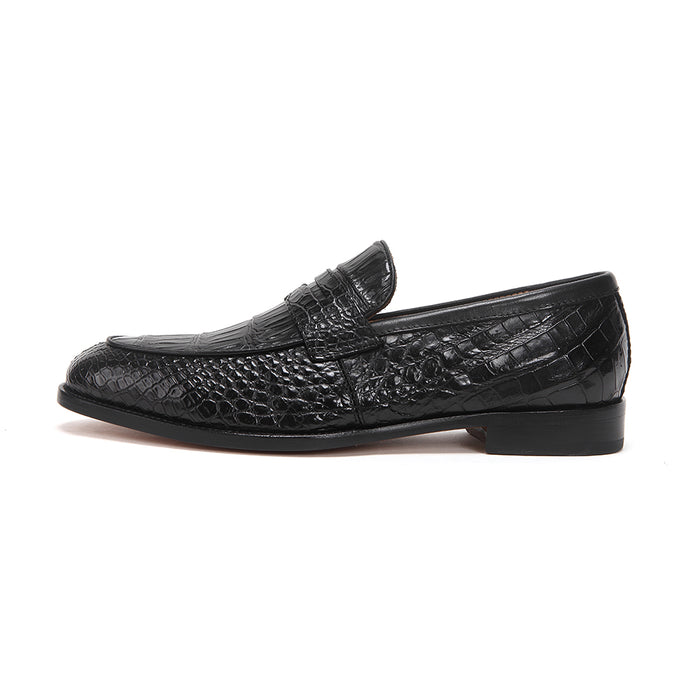 Crocodile Leather Penny Loafers