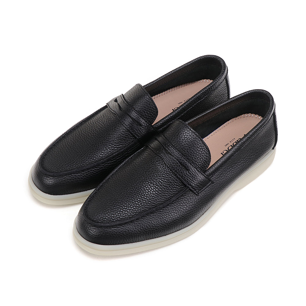 Bolle Textured Leather Rubber Sole Loafers FW26762